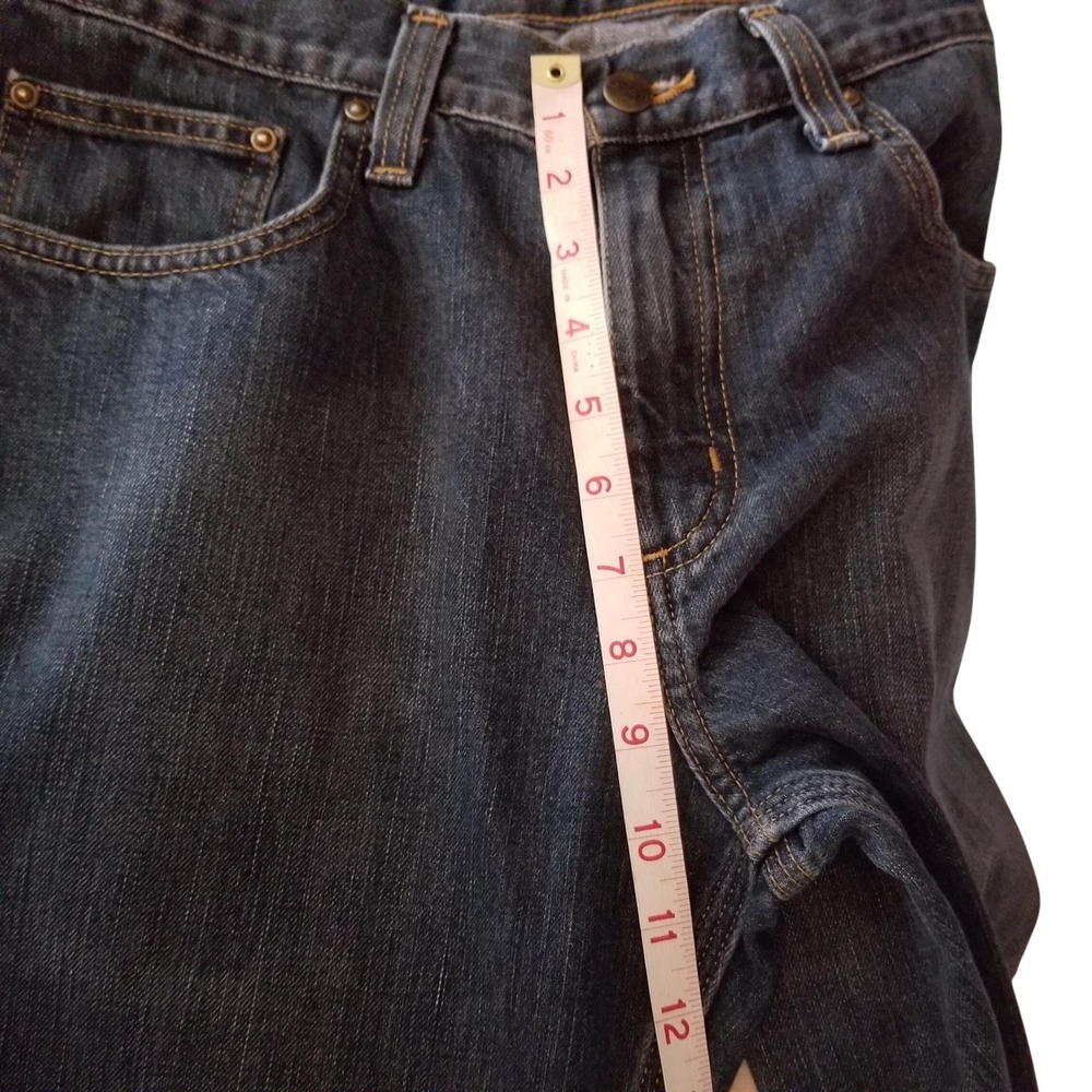 Carhartt Mens Relaxed Fit Straight Leg Dark Wash Denim Jeans 32x29 Workwear - Picture 4 of 10